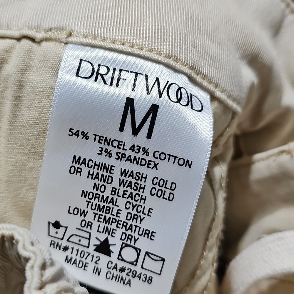 Driftwood Floral Beige Embroidered‎ Cuffed Hem Drawstring Pants Size Medium NWT - Picture 4 of 6